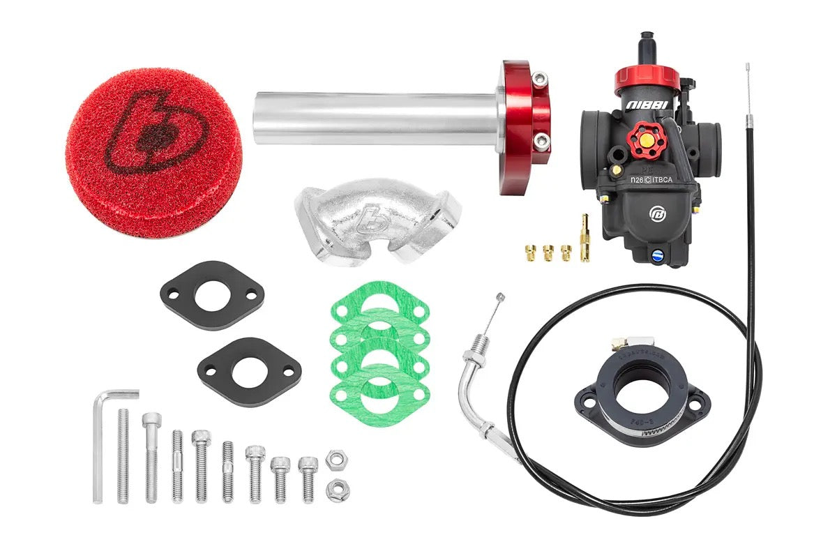 TB Parts Carb Kit, Nibbi 26, Red Billet Throttle - TTR110